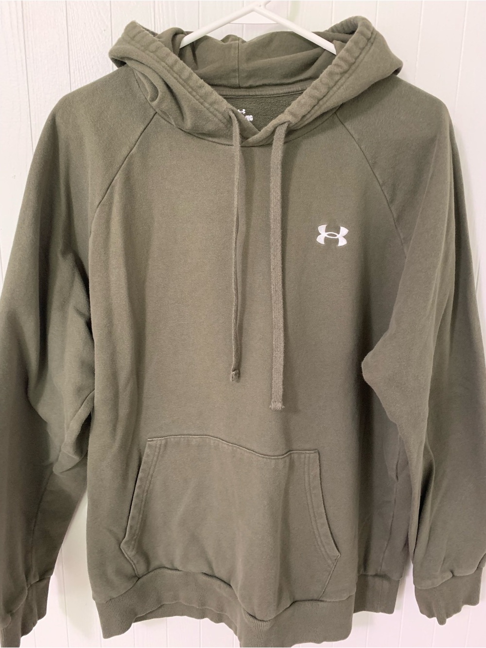 Under Armour Olive Hoodie with Front Pocket and Drawstrings